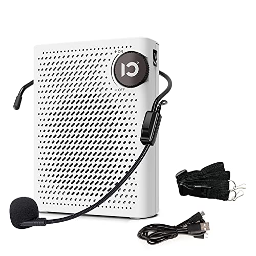 SHIDU Mini-Sprachverstärker, tragbarer wiederaufladbarer Bluetooth-Lautsprecher mit kabelgebundenem Mikrofon, Headset, PA-System, unterstützt FM-Radio,TF-Karte für Lehrer,Trainer, Schulungen von SHIDU