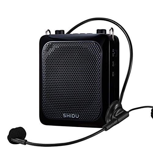 SHIDU Original Sprachverstärker Tragbarer Bluetooth Lautsprecher mit Mikrofon Headset Wiederaufladbar 18W 4000mAh Mini Stimmverstärker mikro tragbar für Lehrer, Sport Trainer, Yoga, Reiseleiter SHIDU Original Sprachverstärker Tragbarer Bluetooth Lautsprecher mit Mikrofon Headset Wiederaufladbar 18W 4000mAh Mini Stimmverstärker mikro tragbar für Lehrer, Sport Trainer, Yoga, Reiseleiter von SHIDU