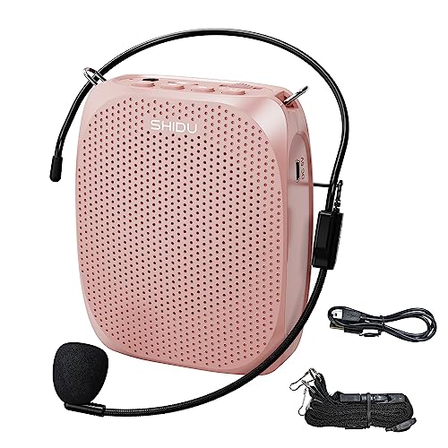 SHIDU Sprachverstärker, tragbares Lautsprecher-Mikrofon, Headset, Persönlicher Lautsprecher, wiederaufladbarer Mini-Sprachanverstärker für Lehrer, Reiseführer, Yoga, Fitness-Trainer Rose-Gold SHIDU Sprachverstärker, tragbares Lautsprecher-Mikrofon, Headset, Persönlicher Lautsprecher, wiederaufladbarer Mini-Sprachanverstärker für Lehrer, Reiseführer, Yoga, Fitness-Trainer Rose-Gold von SHIDU