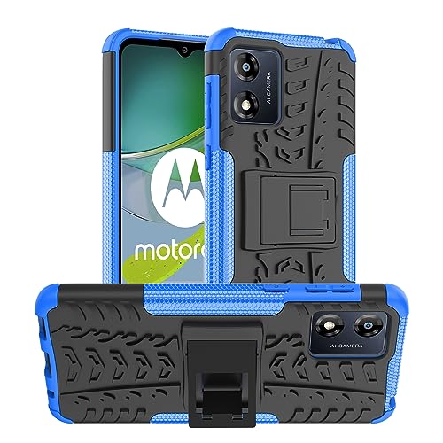 Hülle für Motorola Moto E13 Schutzhülle Rugged Armor Handy Tasche Hybrid Case Schutz Panzer TPU Silikon Hard Cover Bumper Handyhülle für Motorola Moto E13, Blau von SHIEID