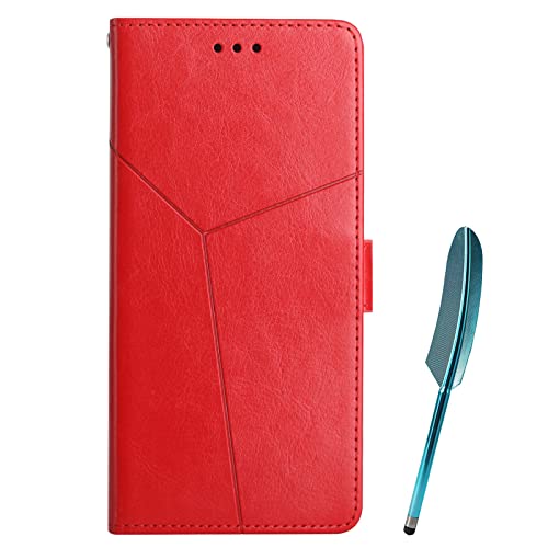 Hülle für Sony Xperia 1 VI, Sony Xperia 1 VI Hülle Brieftasche Tasche Leder Flip Case Etui [Standfunktion] [Kartenfächern][Kapazitiver Stift ], Schutzhülle für Sony Xperia 1 VI (Rot) von SHIEID
