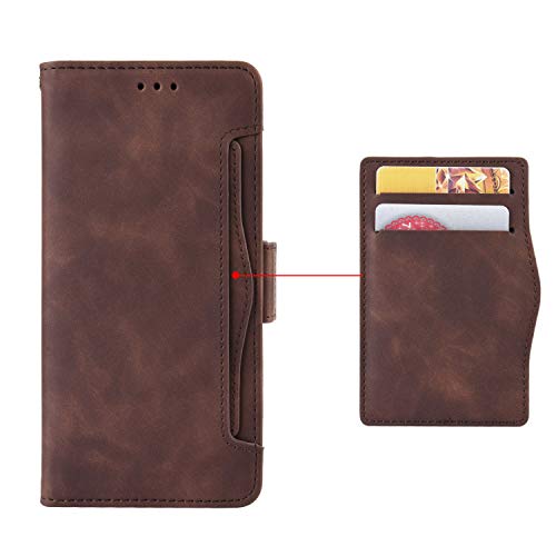 SHIEID Handyhülle für Cubot A30 Hülle, Multi-Card-Geldbörse Schutzhülle Handytasche Cover Kompatibel für Cubot A30 Ledertasche, Brown von SHIEID
