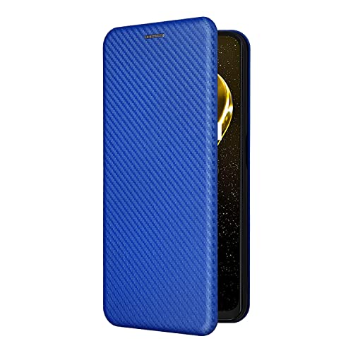 SHIEID Handyhülle für Motorola Edge 40 Pro Hülle, Kohlefaser-Handyhülle besteht aus PC-Hartschale und TPU, Magnetische Flip-Wallet-Hülle ist kompatibel mit Hülle für Motorola Edge 40 Pro-Blau von SHIEID