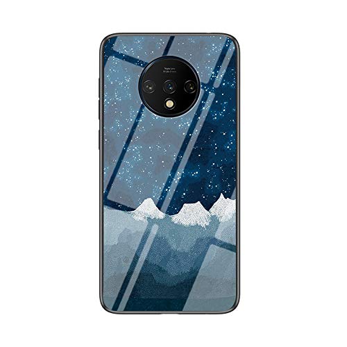 SHIEID Hülle für OnePlus 7T Hülle,Marmor Gehärtetem Glas & Silikon Rand Hybrid Hardcase Stoßfest Kratzfest Handyhülle Dünn Case Handyhülle für OnePlus 7T (Star Luo Schachtuch) von SHIEID