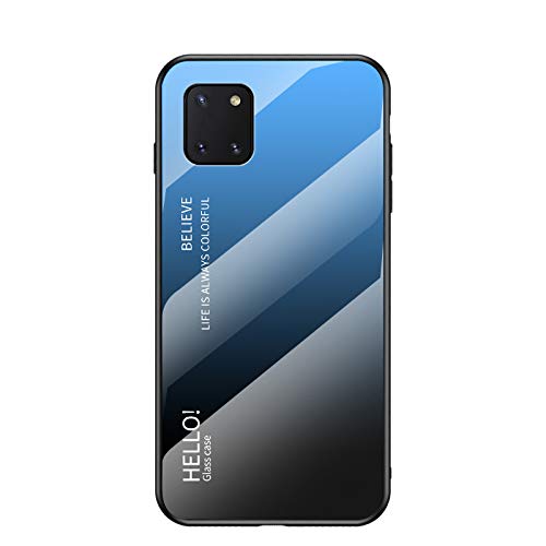SHIEID Hülle für Samsung Galaxy Note 10 Lite/Samsung Galaxy A81 Hülle,Gradient Klarglas Gehärtetem Glas Handyhülle Case Handyhülle für Samsung Galaxy Note 10 Lite (Farbverlauf Blau) von SHIEID