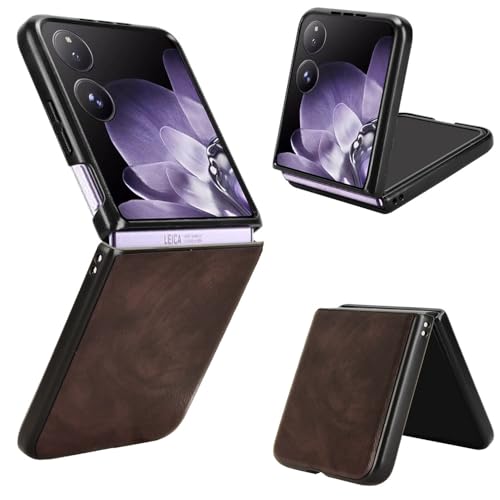 SHIEID Leder Hülle für Xiaomi Mix Flip, Premium PU Leder Xiaomi Mix Flip Tasche, Leder Kratzfest Case Schutzhülle für Xiaomi Mix Flip-Braun von SHIEID