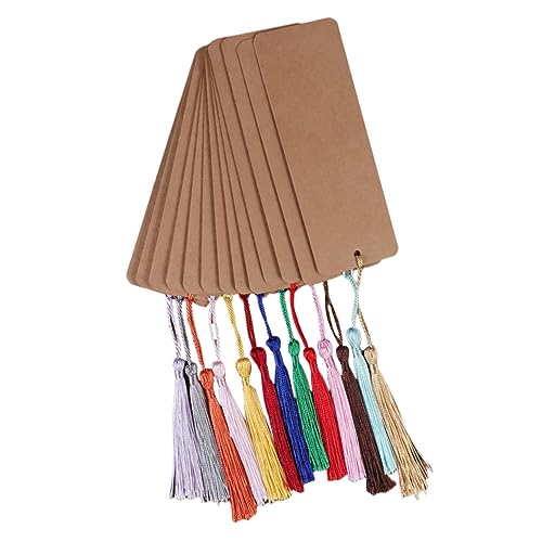 SHINEOFI 1 Satz Leeres Lesezeichen Aus Papier Sublimations-lesezeichen-rohlinge Leerzeichen Süßes Lesezeichen Süße Lesezeichen Unvollendetes Lesezeichen Schmucklos Uv Brown Quaste 30 Stück von SHINEOFI