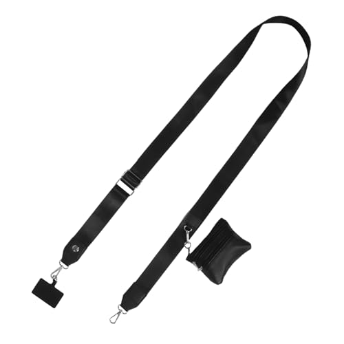 SHINEOFI 1 Set Handytaschen Mit Flugzeuggurt Und Umhängegurt Handygurt Zum Umhängen Handygurt Mit Reißverschlusstasche Handyträger Für Damen Handygurt Mit Geldbörse Schwarzes von SHINEOFI