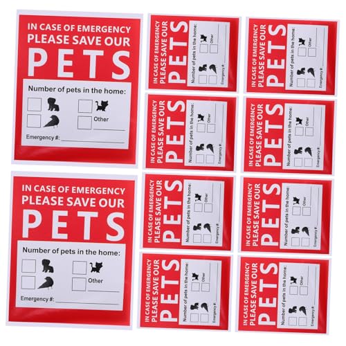 SHINEOFI 10 Blatt Aufkleber Ermöglichen Aufkleber Für Hausrettung Haustiermarken Doggie Find Hundeaufkleber Name Outdoor Welpenrettung Aufkleber Alarm Groß Reflektierend von SHINEOFI