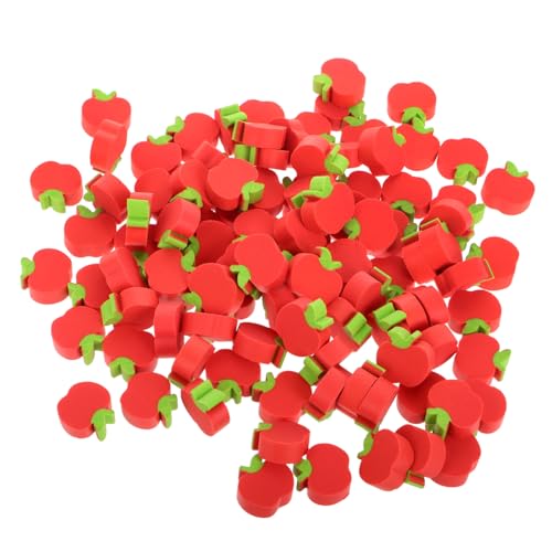 SHINEOFI 100 Stück Apfel-radiergummi Gummiartig Whiteboard-radierer Kind Klein Mini-radiergummis Für Den Schulanfang Karikatur Rosa Winzig Mini Radiergummis Rot von SHINEOFI