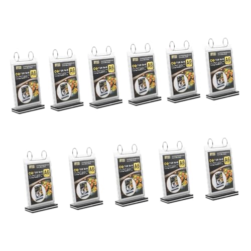 SHINEOFI 11 Stück Menüständer Tisch Gestell Unterschreiben Sie Die Speisekarte Des Restaurants Desktop-menü-aufbewahrungsregal Party Inhaber Tabletop -zeichenhalter Anzeige Transparent Pvc von SHINEOFI