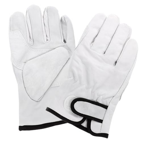 SHINEOFI 1Paar Verstellbare Lederhandschuhe Für Schweißer Hitzebeständige Arbeitshandschuhe Mit Baumwollfutter Für Grill Und Hochleistungsanwendungen Weiß SHINEOFI 1Paar Verstellbare Lederhandschuhe Für Schweißer Hitzebeständige Arbeitshandschuhe Mit Baumwollfutter Für Grill Und Hochleistungsanwendungen Weiß von SHINEOFI