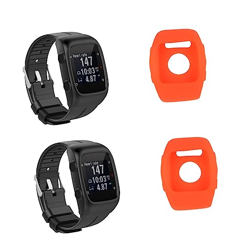 SHINEOFI 1Stück Silikon Uhrengehäuse für Kratzfeste Schutzhülle Orange Ultra Dünn Passform für Anschlüsse Stilvoller Schutz für Fitnessband von SHINEOFI