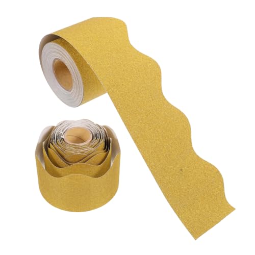 SHINEOFI 2 Rollen Tafel-Rand-Aufkleber Klassenzimmergrenzen gezackte Ränder Glitzerbordüren Bordürenaufkleber Bulletin-Zubehör Klassenzimmer-Tafelrand Papier Yellow SHINEOFI 2 Rollen Tafel-Rand-Aufkleber Klassenzimmergrenzen gezackte Ränder Glitzerbordüren Bordürenaufkleber Bulletin-Zubehör Klassenzimmer-Tafelrand Papier Yellow von SHINEOFI