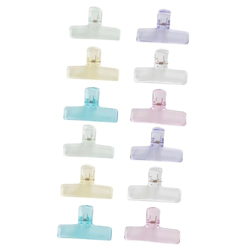 SHINEOFI 2 Sätze Transparentes Acryl-clip-briefpapier Süße Bindeklammern Binderclip Binder Büroklammern Sortiert Groß Mehrere Farbig Heftklammern in Loser Schüttung Plastik 6 Stücke * 2 von SHINEOFI