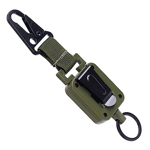 SHINEOFI 2 Stück Leicht zu ziehende Bergsteigerschnalle Klettern schwer expandable geldschrank key chain schlüsselanhänger Mehrzweckschnalle Camping einziehbare Schnalle Plastik Olive Green von SHINEOFI