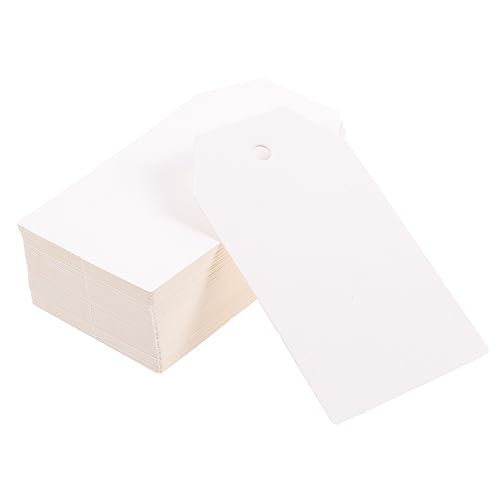 SHINEOFI 200 Stück Schild Draht-Tags Kabelbinder Lesezeichen Quasten wiederverwendbar leer beschriftungsetiketten Etikettenanhänger einzigartiges DIY-Tag Zeichnungs-Tag-Stütze Papier Weiß von SHINEOFI