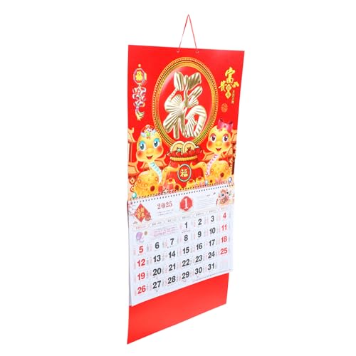 SHINEOFI 2025 Segensfigur Wandkalender Schlangenjahreskalender Neujahrsdekorationen Tierkreistradition Frühlingsfestkalender Neujahr Schlangenkalenderthema Mondkalenderpapier Rot SHINEOFI 2025 Segensfigur Wandkalender Schlangenjahreskalender Neujahrsdekorationen Tierkreistradition Frühlingsfestkalender Neujahr Schlangenkalenderthema Mondkalenderpapier Rot von SHINEOFI