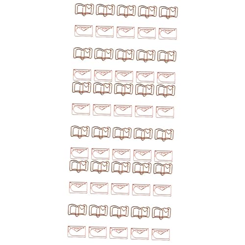 SHINEOFI 3 Sätze Geformte Büroklammer Draht-lesezeichen-clips Dekorative Papierklammern Büroklammern in Buchform Stiftklammern Kleine Heftklammern Rostfreier Stahl Rose Gold 20 Stück * 3 von SHINEOFI