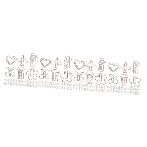SHINEOFI 4 Sätze Büroklammer Winzig Zurück Mini Farbig Klein Blau Bookmarks Geldumschläge Büromaterial Clipped Klemmzange Papierclips Office-dokumentenklammern Metall Rose Gold 30 Stück * 4 von SHINEOFI