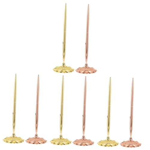 SHINEOFI 4 Sätze Professionelle Zeichenstifte Kugelschreiber Unterschriftstift Für Den Schreibtisch Bankstift Lustige Stifte Zubehör Stand Drehstift Dekorative Stifte Metall 2 Stücke * 4 von SHINEOFI