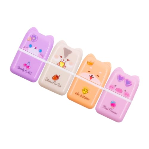 SHINEOFI 4 Stück Cartoon-Tier-Radiergummi radiergummi erasers for Kindergeburtstags-Bevorzugungen Tiermotiv Radiergummi Radiergummis Tiere Kindergäuer Schülerbedarf Plastik von SHINEOFI