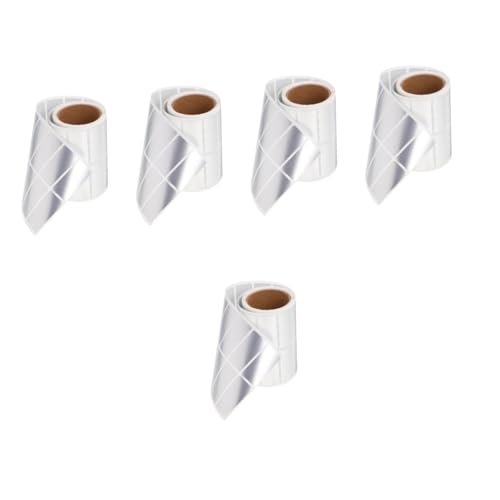 SHINEOFI 5 Rollen Aufkleber mit Namensschild druckbar drucken schmucklos Größe preisschild adressetiketten Aufkleberetikett für Drucker Kleidermarker waschbeständig PVC selbstklebend Silver von SHINEOFI