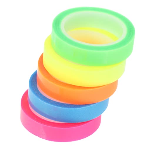 SHINEOFI 5 Rollen wasserfester Index-Aufkleber Neonband Papierclips Textmarker ästhetisch farbiges klebeband klebezettel durchsichtig Buchregisterkarten transparente Lesebänder das Haustier SHINEOFI 5 Rollen wasserfester Index-Aufkleber Neonband Papierclips Textmarker ästhetisch farbiges klebeband klebezettel durchsichtig Buchregisterkarten transparente Lesebänder das Haustier von SHINEOFI