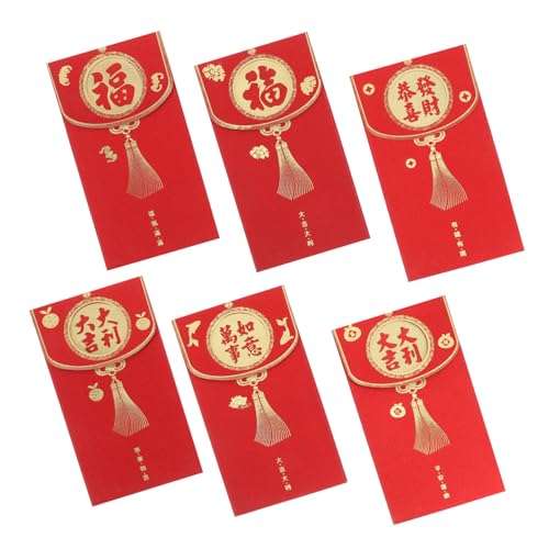 SHINEOFI 6 Stück Umschlagbeutel roter Umschlag rote umschläge mondneujahr Hochzeitsumschlag Lieferungen für das chinesische Neujahr rote Umschläge zur Hochzeit Papier SHINEOFI 6 Stück Umschlagbeutel roter Umschlag rote umschläge mondneujahr Hochzeitsumschlag Lieferungen für das chinesische Neujahr rote Umschläge zur Hochzeit Papier von SHINEOFI