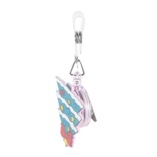 SHINEOFI Abzeichen-Clips Gruß Danksagung Weihnachtsklemme Weihnachtsbaum-Abzeichenrolle Abzeichenrolle süß Namensschild-Clips ausziehbar Abzeichenhalter einziehbar ID-Inhaber Acryl Green von SHINEOFI