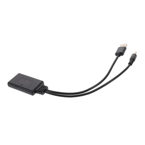 SHINEOFI Audioadapter Autoanschluss Für Musik Autoradio Anschlussadapter Auto Hilfsadapter Drahtloser Audioadapter Drahtloser Lautsprecheradapter Schwarz PVC von SHINEOFI