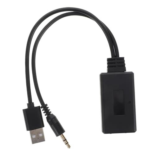 SHINEOFI Audioadapter Autoanschluss Für Musik Autoradio Anschlussadapter Drahtloser Audioadapter Auto Zusatzadapter Drahtloser Lautsprecheradapter Schwarz PVC von SHINEOFI
