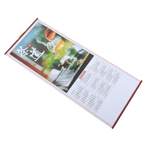 SHINEOFI Pferdejahr 2026 Hängender Scroll-kalender Aus Kunstrattan, Traditioneller Chinesischer Neujahrs-wandkalender Für Wohnzimmerdekorationen von SHINEOFI