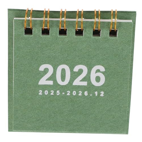SHINEOFI Zeltkalender 2026: Kleiner, Stehender, Aufklappbarer Schreibtisch-neujahrskalender Für Den Tagesablauf in Der Schule, Zu Hause Und Im Büro, Grün von SHINEOFI