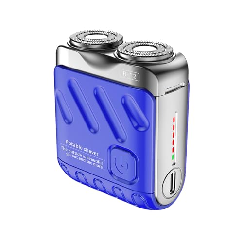Männer Elektrisch Rasiermesser Doppelkopf Mini-Rasierer USB-USB-wiederaufladbare wasserdichte tragbare Reise für nasse/trockene Rasierung Leichtes Haarentfernerwerkzeugbart Blau Männer Elektrisch Rasiermesser Doppelkopf Mini-Rasierer USB-USB-wiederaufladbare wasserdichte tragbare Reise für nasse/trockene Rasierung Leichtes Haarentfernerwerkzeugbart Blau von SHINROAD