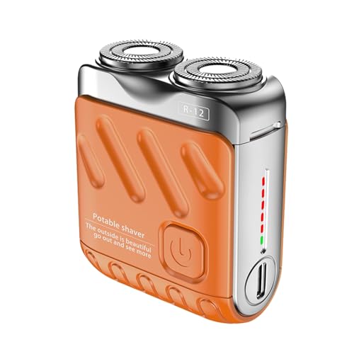 Männer Elektrisch Rasiermesser Doppelkopf Mini-Rasierer USB-USB-wiederaufladbare wasserdichte tragbare Reise für nasse/trockene Rasierung Leichtes Haarentfernerwerkzeugbart Orange Männer Elektrisch Rasiermesser Doppelkopf Mini-Rasierer USB-USB-wiederaufladbare wasserdichte tragbare Reise für nasse/trockene Rasierung Leichtes Haarentfernerwerkzeugbart Orange von SHINROAD