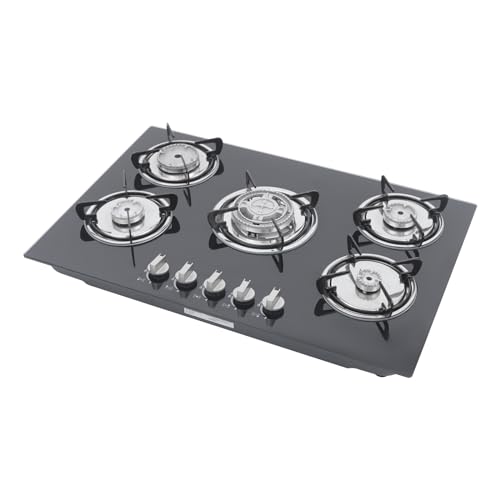 Gaskochfeld 5 flammig Einbau Gaskochfeld Ghärtetes Glas-Gaskochfeld für den häuslichen oder kommerziellen Gebrauch in Haushalten oder Restaurants 77 * 51 * 7CM Gaskochfeld 5 flammig Einbau Gaskochfeld Ghärtetes Glas-Gaskochfeld für den häuslichen oder kommerziellen Gebrauch in Haushalten oder Restaurants 77 * 51 * 7CM von SHIOUCY