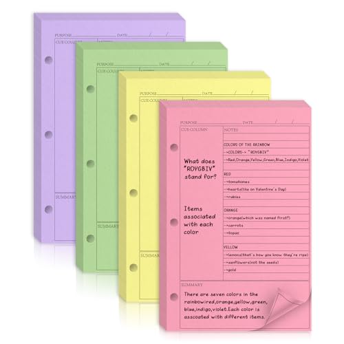 Cornell Notizbuch, liniert, lose Blätter, 14 x 21 cm, halber Brief, liniertes Papier, 3-fach gelocht, Füllpapier für Büro, Zuhause, Schule, Studium, Geschäft, 100 Blatt Cornell Notizbuch, liniert, lose Blätter, 14 x 21 cm, halber Brief, liniertes Papier, 3-fach gelocht, Füllpapier für Büro, Zuhause, Schule, Studium, Geschäft, 100 Blatt von SHIQIKEJIPTY