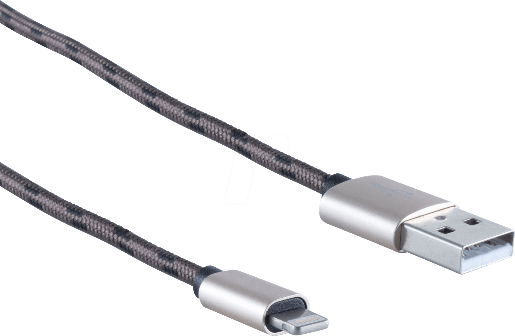 SHVP BS1450075 - USB-A-Stecker > Lightning Stecker Nylon braun 0,3m von SHIVERPEAKS