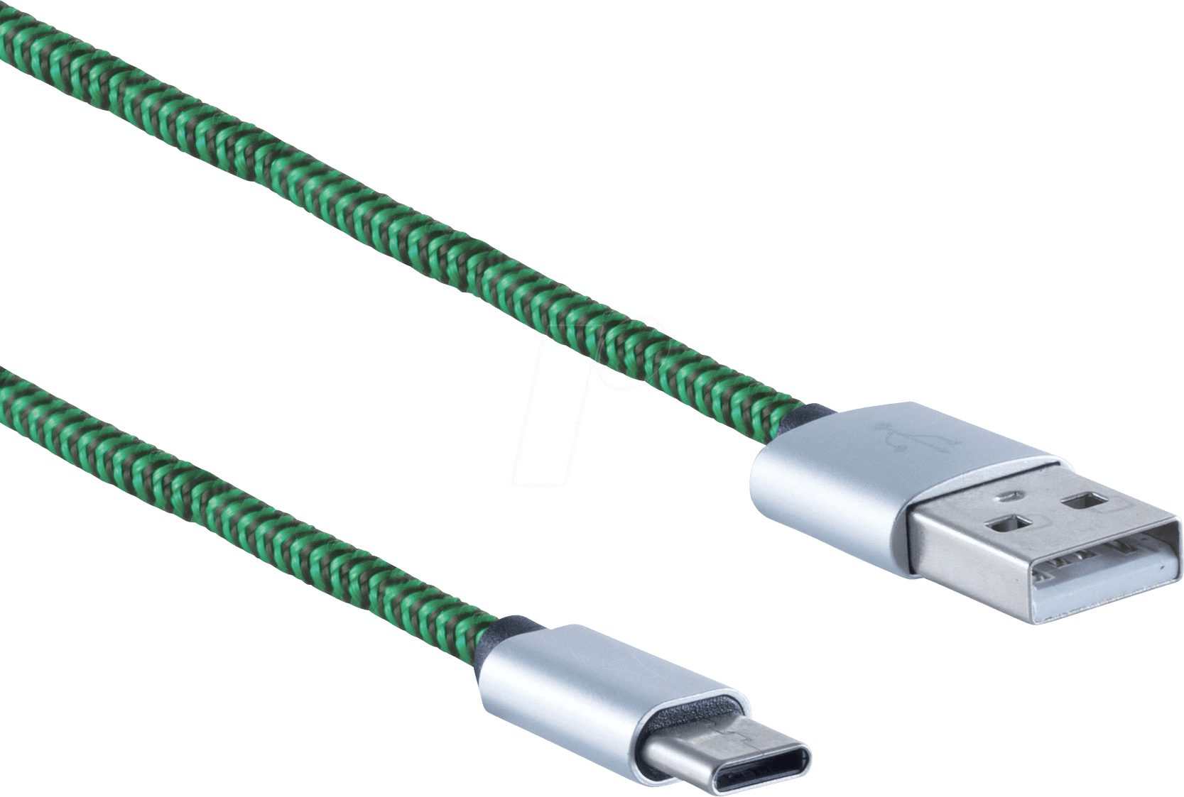 SHVP BS1450119 - USB-A-Stecker > USB TypC Stecker Nylon grün 0,9m von SHIVERPEAKS