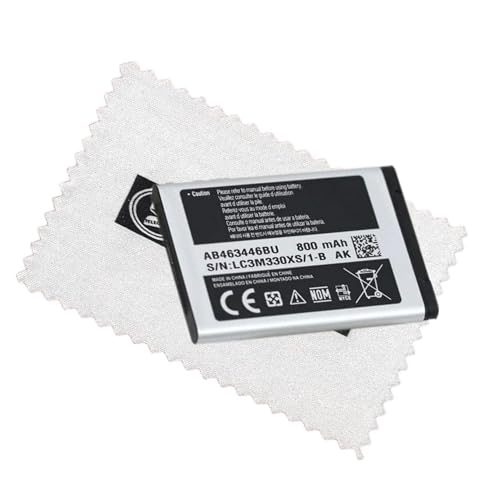 Original Samsung Akku AB463446BU für Samsung C3520 C3560 C3750 E1050 E1070 E1080 E1100 E1120 E1150 E1190 E12000 E1230 E2100 E2210 E2330 E2530 E2600 E3210 mit Reinigungstuch. Shlok von SHLOK