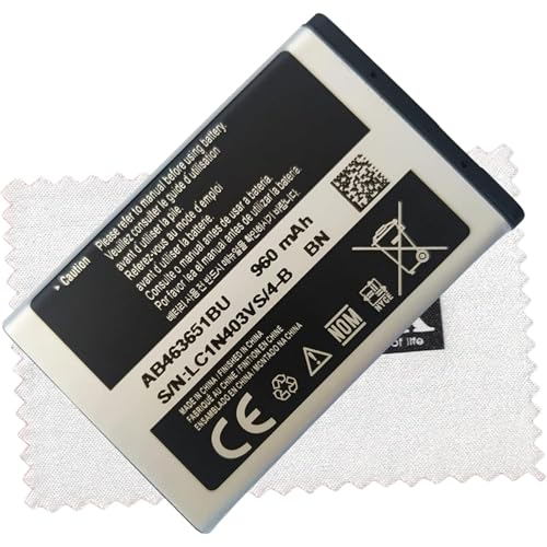 SHLOK Original Samsung Akku AB463651BU für Samsung B3410 W559 S5620I S5630C S5560 C3370 C3200 C3518 C3060 J808 F339 F400 S5296 C33222 L708 E S5610 mit Reinigungstuch von SHLOK