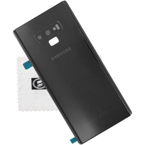SHLOK Akku-Rückabdeckung für Original Samsung für SamsungGalaxy Note 9 N960F, schwarzes Backcover-Bildschirmreinigungstuch von SHLOK
