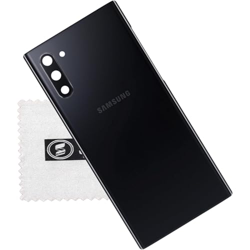 SHLOK Original Samsung Akkudeckel für Samsung Galaxy Note 10 N970F, schwarzes Reinigungstuch von SHLOK