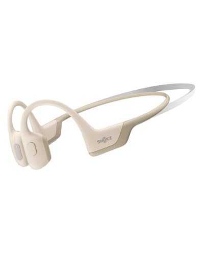 SHOKZ 【Mini Size OpenRun Pro Mini Knochenschall Kopfhörer, Open-Ear Kabellos Sport Kopfhörer mit Mikrofon, Bluetooth Bone Conduction Headset, Wasserdicht und Staubdicht, Soulmate für Sport, Beige von SHOKZ