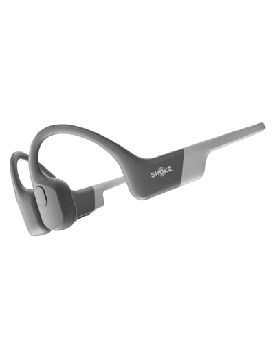 SHOKZ OpenRun Knochenschall Kopfhörer, Bone Conduction Bluetooth Kabellos Sport Kopfhörer, Open-Ear Stabil Wasserdicht Headset für Trainieren Laufen Fahren, 8H Spielzeit, Lunar Grey von SHOKZ