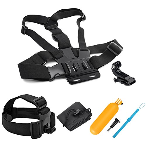SHOOT 6-In-1 Zubehör Bundle Set für GoPro Hero 13/12/11/10/9/8/7/6/5/Hero (2018) Apeman DJI OSMO Action SJ6000 DBPOWER AKASO VicTsing Rollei Lightdow Campark von SHOOT