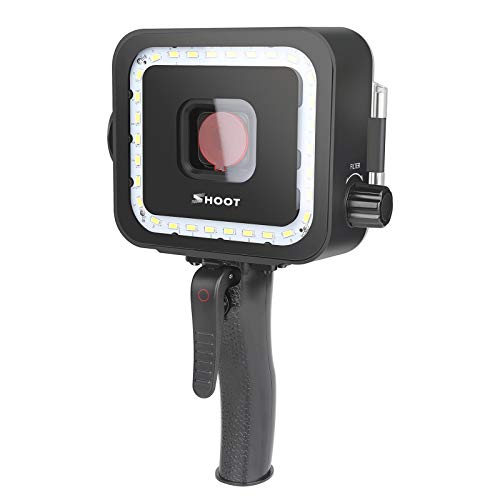 SHOOT 900LM Tauchlampe mit wasserdichtem Gehäuse und integriertem Rotfilter für GoPro Hero 7 Black/Hero 6/Hero 2018/Hero 5 von SHOOT