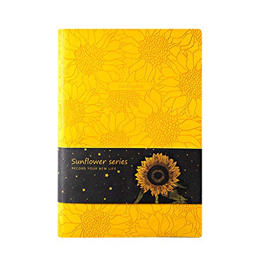 Notizbuch aus PU-Leder, Sonnenblumen-Motiv, Wochenplaner, Notizblock, Schule, Bürobedarf, Notizbücher, hübsch von SHOOYIO