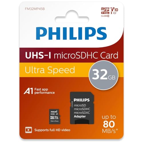 Philips MicroSDHC 32 GB CL10 80 MB/s UHS-I + Adapter für Einzelhandel von SHOP-STORY